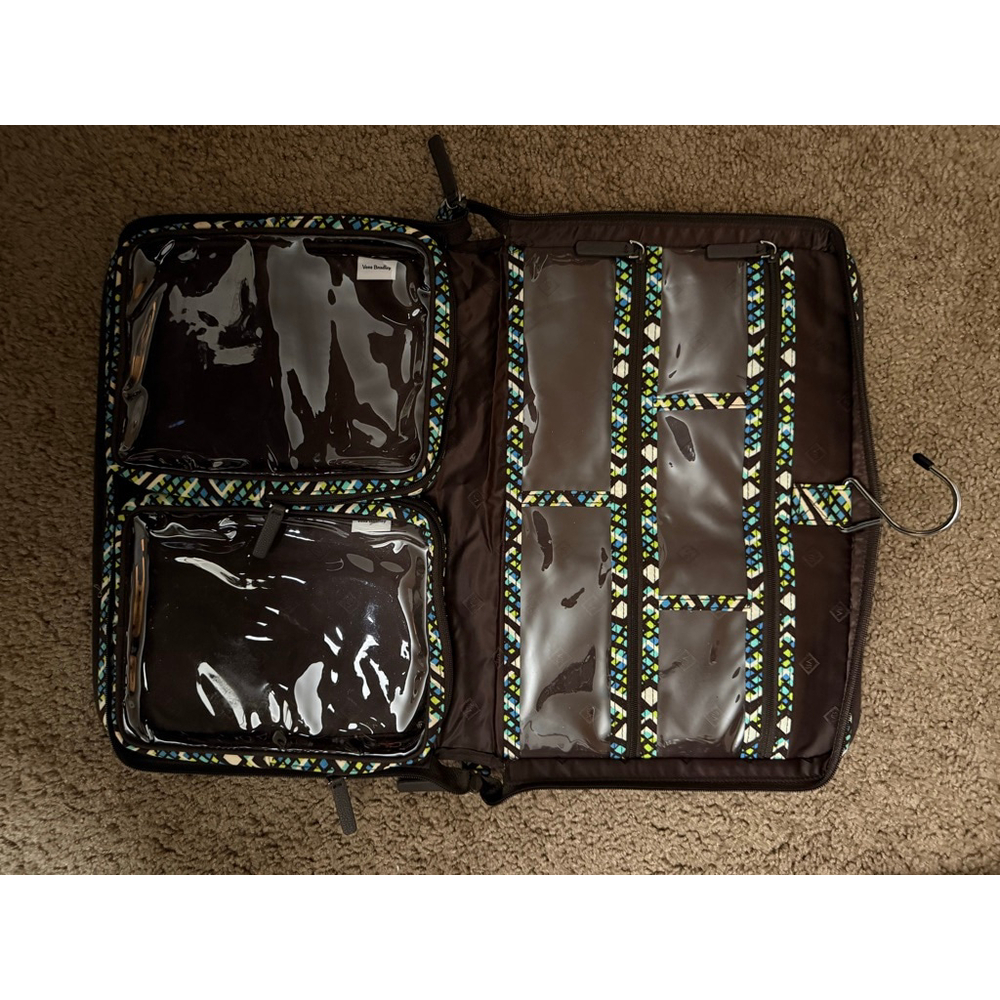 Women's Vera Bradley Cosmetic/Travel Bag One Size Brown Blue - Picture 4 of 4
